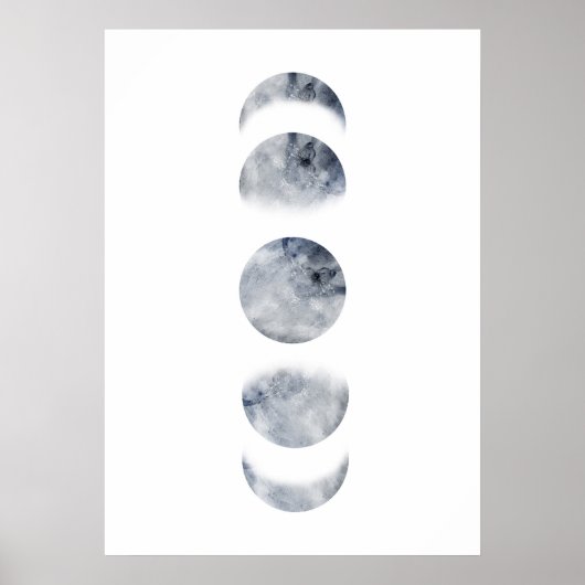 Waterverf Moon Print Poster (Voorkant)