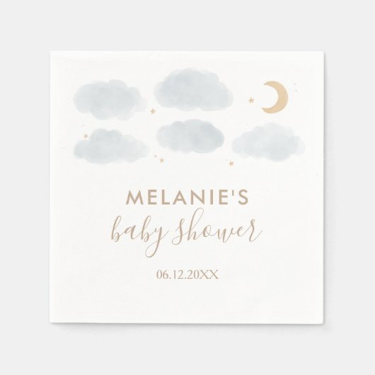 Waterverf Moon Stars Baby shower Servet (Voorkant)