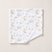 Waterverf Moon Stars & Cloud Pattern Bad Handdoek (Wasdoekje)