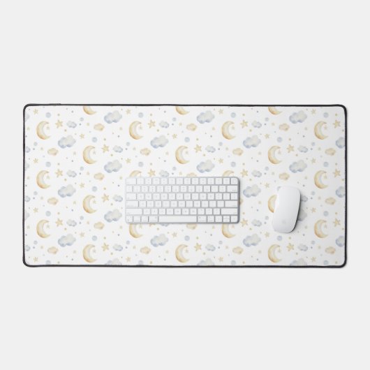 Waterverf Moon Stars & Cloud Pattern Bureaumat (Keyboard & Muis)