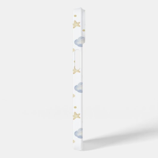 Waterverf Moon Stars & Cloud Pattern Case-Mate iPhone Case (Achterkant / Rechts)