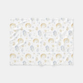 Waterverf Moon Stars & Cloud Pattern Fleece Deken (Voorkant (Horizontaal))