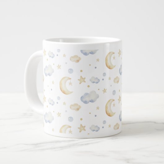 Waterverf Moon Stars & Cloud Pattern Grote Koffiekop (Links)