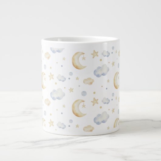 Waterverf Moon Stars & Cloud Pattern Grote Koffiekop (Voorkant)