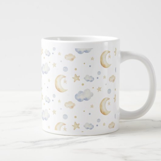 Waterverf Moon Stars & Cloud Pattern Grote Koffiekop (Rechts)