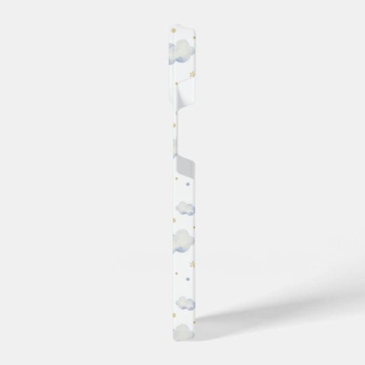 Waterverf Moon Stars & Cloud Pattern iPhone Hoesje (Linkerkant)