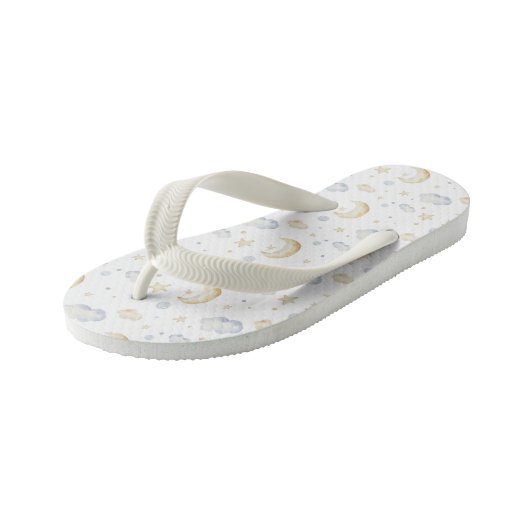 Waterverf Moon Stars & Cloud Pattern Kinder Teenslippers (Schuin)