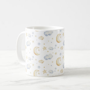 Waterverf Moon Stars & Cloud Pattern Koffiemok
