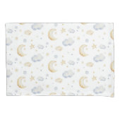 Waterverf Moon Stars & Cloud Pattern Kussensloop (Voorkant)