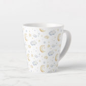 Waterverf Moon Stars & Cloud Pattern Latte Mok (Rechterhoek)