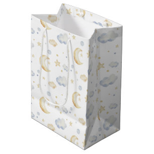 Waterverf Moon Stars & Cloud Pattern Medium Cadeauzakje