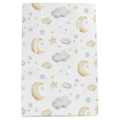 Waterverf Moon Stars & Cloud Pattern Medium Cadeauzakje (Voorkant)