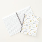 Waterverf Moon Stars & Cloud Pattern Notitieboek (Binnen)