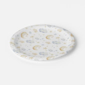 Waterverf Moon Stars & Cloud Pattern Papieren Bordje (Gekanteld)