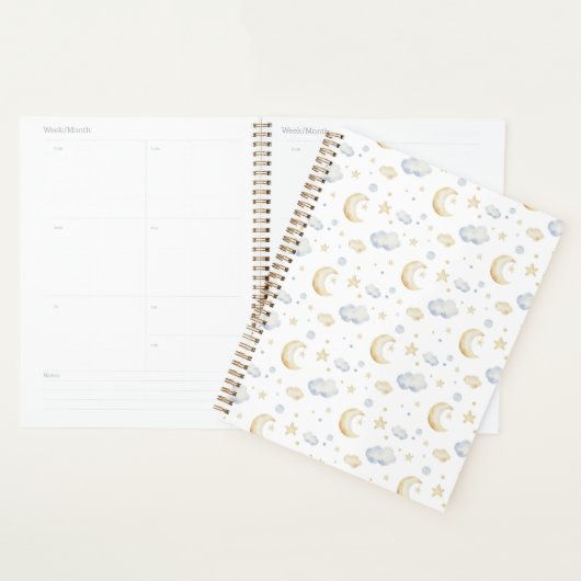 Waterverf Moon Stars & Cloud Pattern Planner (Display)