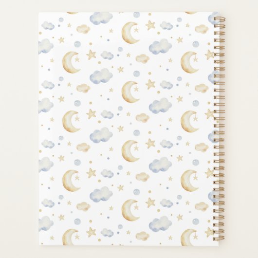 Waterverf Moon Stars & Cloud Pattern Planner (Achterkant)