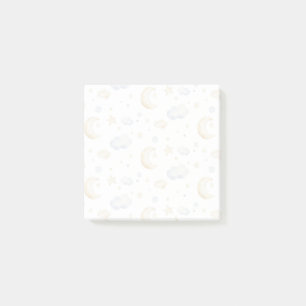 Waterverf Moon Stars & Cloud Pattern Post-it® Notes