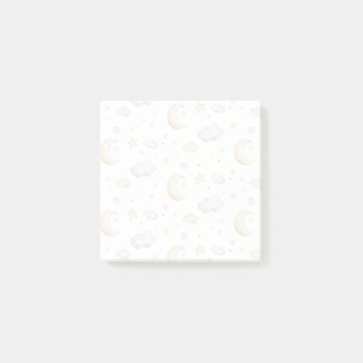Waterverf Moon Stars & Cloud Pattern Post-it® Notes (Voorkant)