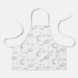 Waterverf Moon Stars & Cloud Pattern Schort