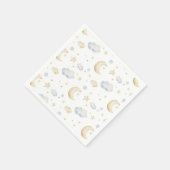 Waterverf Moon Stars & Cloud Pattern Servet (Hoek)