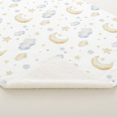 Waterverf Moon Stars & Cloud Pattern Sherpa Deken (3/4)