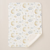 Waterverf Moon Stars & Cloud Pattern Sherpa Deken (Voorkant)