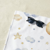 Waterverf Moon Stars & Cloud Pattern Strandlaken (In situ)