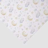 Waterverf Moon Stars & Cloud Pattern Tissuepapier (Detail)
