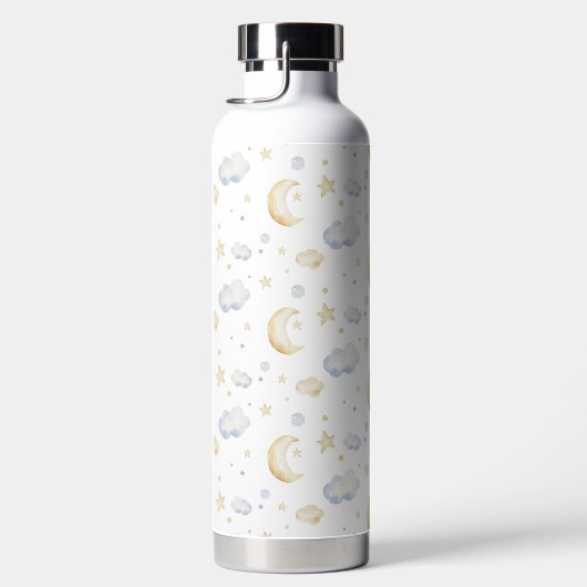 Waterverf Moon Stars & Cloud Pattern Waterfles (Rechts)
