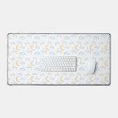 Waterverf Moon Stars en Clouds Patroon Bureaumat (Keyboard & Muis)