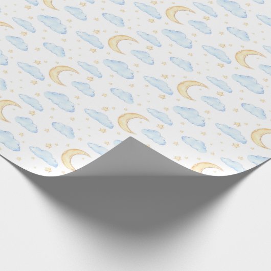 Waterverf Moon Stars en Clouds Patroon Cadeaupapier (Hoek)