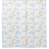 Waterverf Moon Stars en Clouds Patroon Douchegordijn (Voorkant)