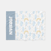 Waterverf Moon Stars en Clouds Patroon Fleece Deken (Voorkant (Horizontaal))