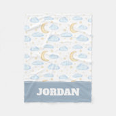 Waterverf Moon Stars en Clouds Patroon Fleece Deken (Voorkant)