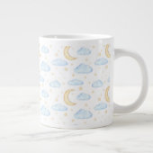 Waterverf Moon Stars en Clouds Patroon Grote Koffiekop (Rechts)