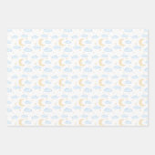 Waterverf Moon Stars en Clouds Patroon Inpakpapier Vel (Voorkant 2)