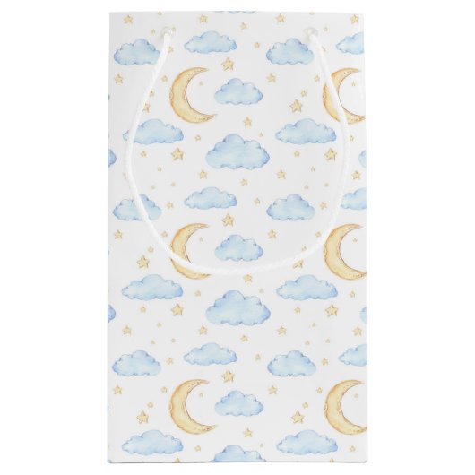 Waterverf Moon Stars en Clouds Patroon Klein Cadeauzakje (Achterkant)