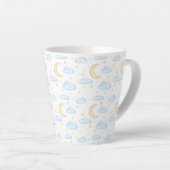 Waterverf Moon Stars en Clouds Patroon Latte Mok (Rechterhoek)