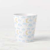 Waterverf Moon Stars en Clouds Patroon Latte Mok (Voorkant)