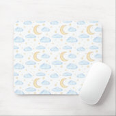 Waterverf Moon Stars en Clouds Patroon Muismat (Met muis)