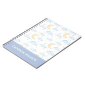 Waterverf Moon Stars en Clouds Patroon Notitieboek (Linkerzijde)