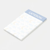 Waterverf Moon Stars en Clouds Patroon Post-it® Notes (Schuin)