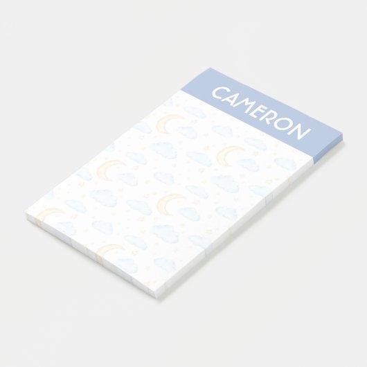 Waterverf Moon Stars en Clouds Patroon Post-it® Notes (Schuin)