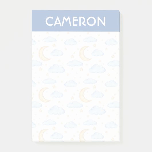 Waterverf Moon Stars en Clouds Patroon Post-it® Notes (Voorkant)