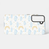 Waterverf Moon Stars en Clouds Patroon Samsung Galaxy Hoesje (Achterkant horizontaal)