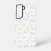 Waterverf Moon Stars en Clouds Patroon Samsung Galaxy Hoesje (Achterkant)