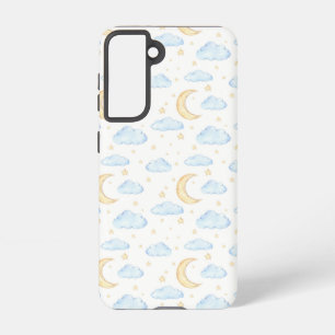 Waterverf Moon Stars en Clouds Patroon Samsung Galaxy Hoesje