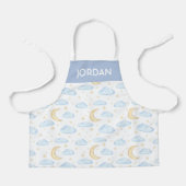 Waterverf Moon Stars en Clouds Patroon Schort (Voorkant)