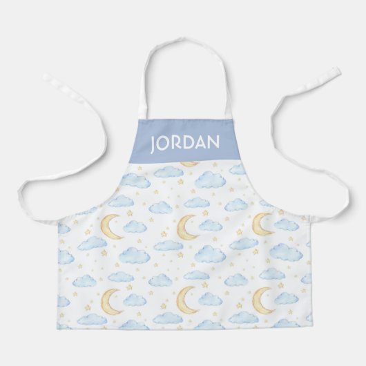 Waterverf Moon Stars en Clouds Patroon Schort (Voorkant)