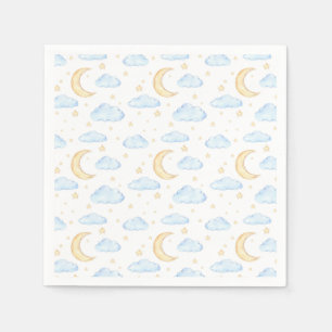 Waterverf Moon Stars en Clouds Patroon Servet